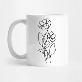 Flower Line Art Mug